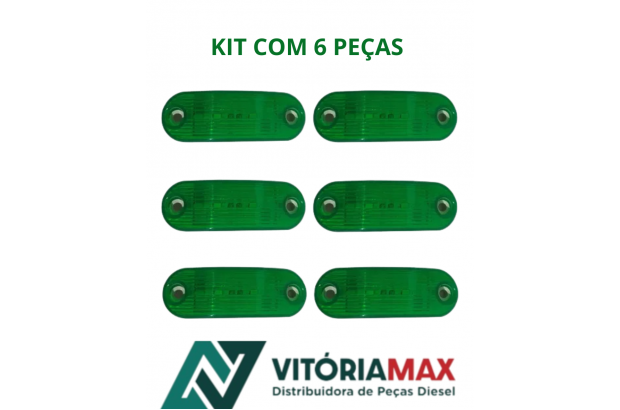 Kit 6 Lanternas Delimitadoras Led Verde Com Chicote Bivolt